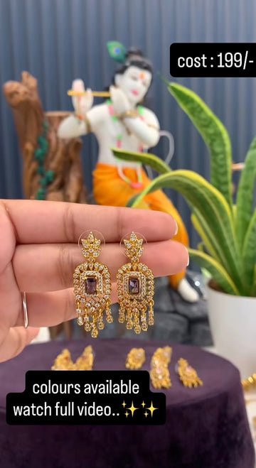 Beautiful  purple stone earrings