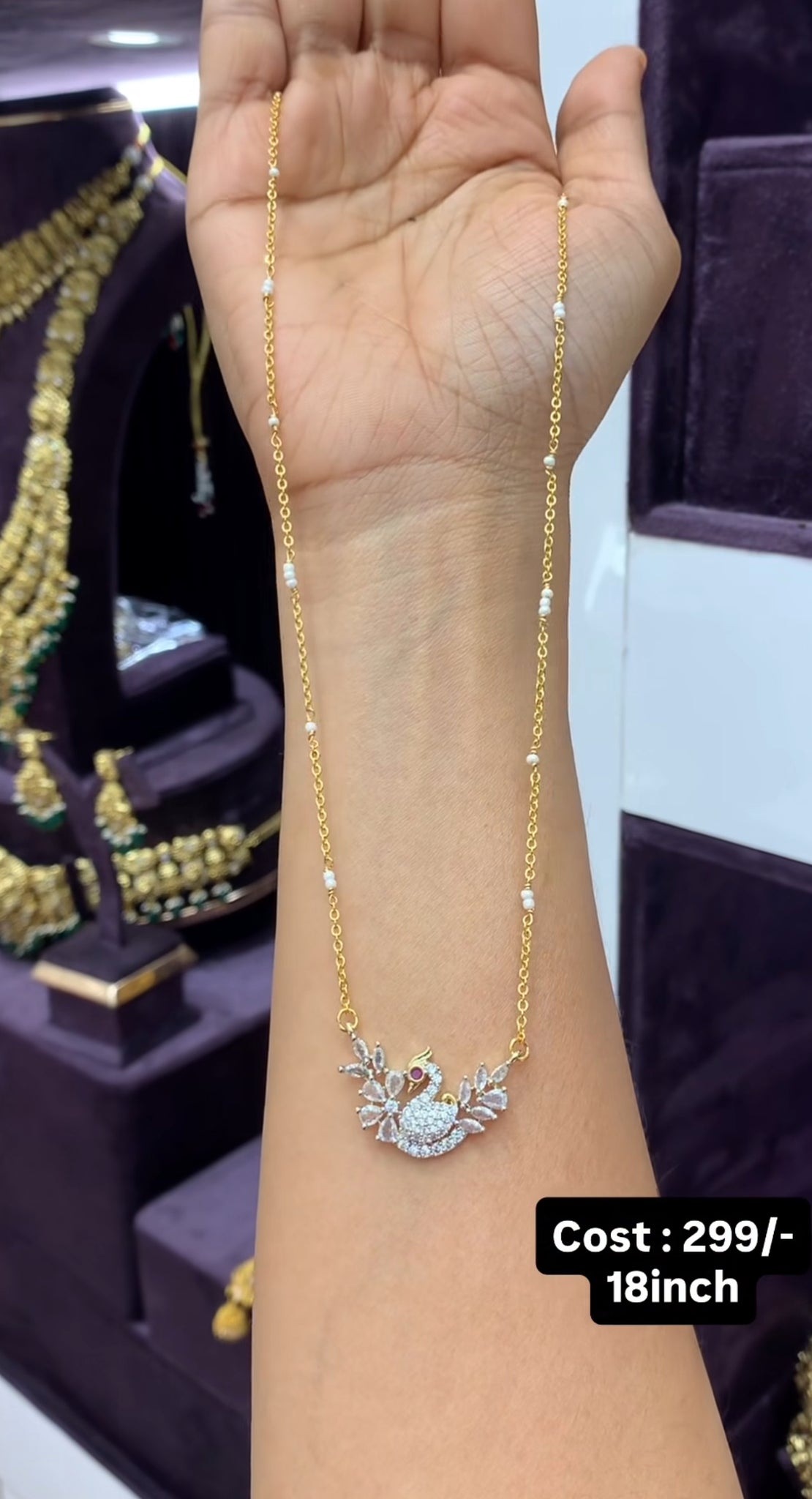 Beautiful chandraharam chain with cute pendant
