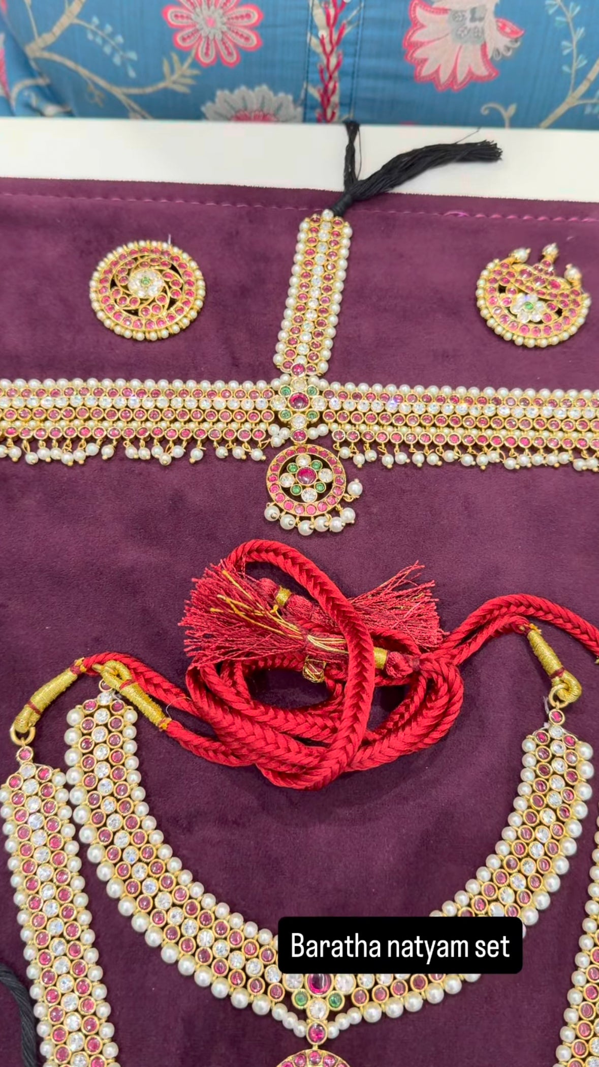Beautiful premium original kempu stone barathanathyam set