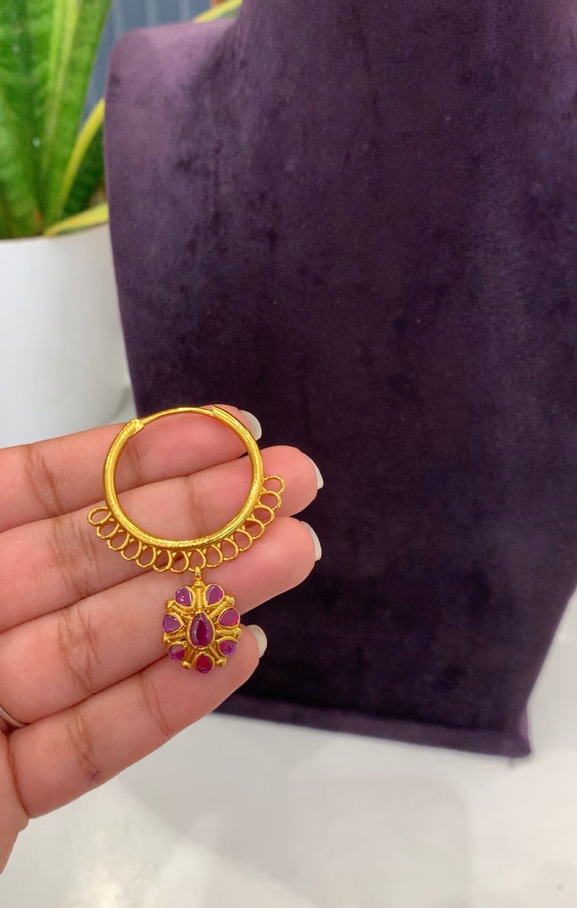 Beautiful stylish ring earrings