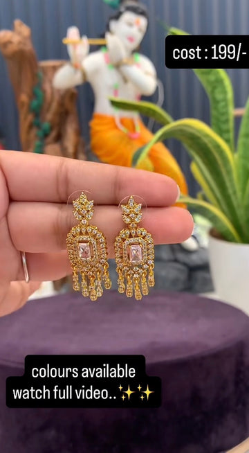 Beautiful white stone earrings