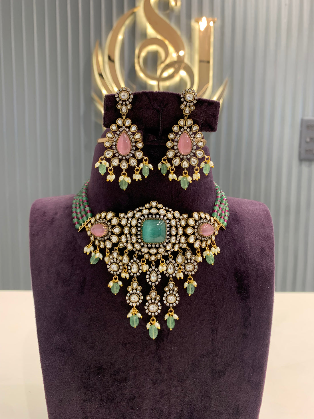 Beautiful beads  set with moissanite stone