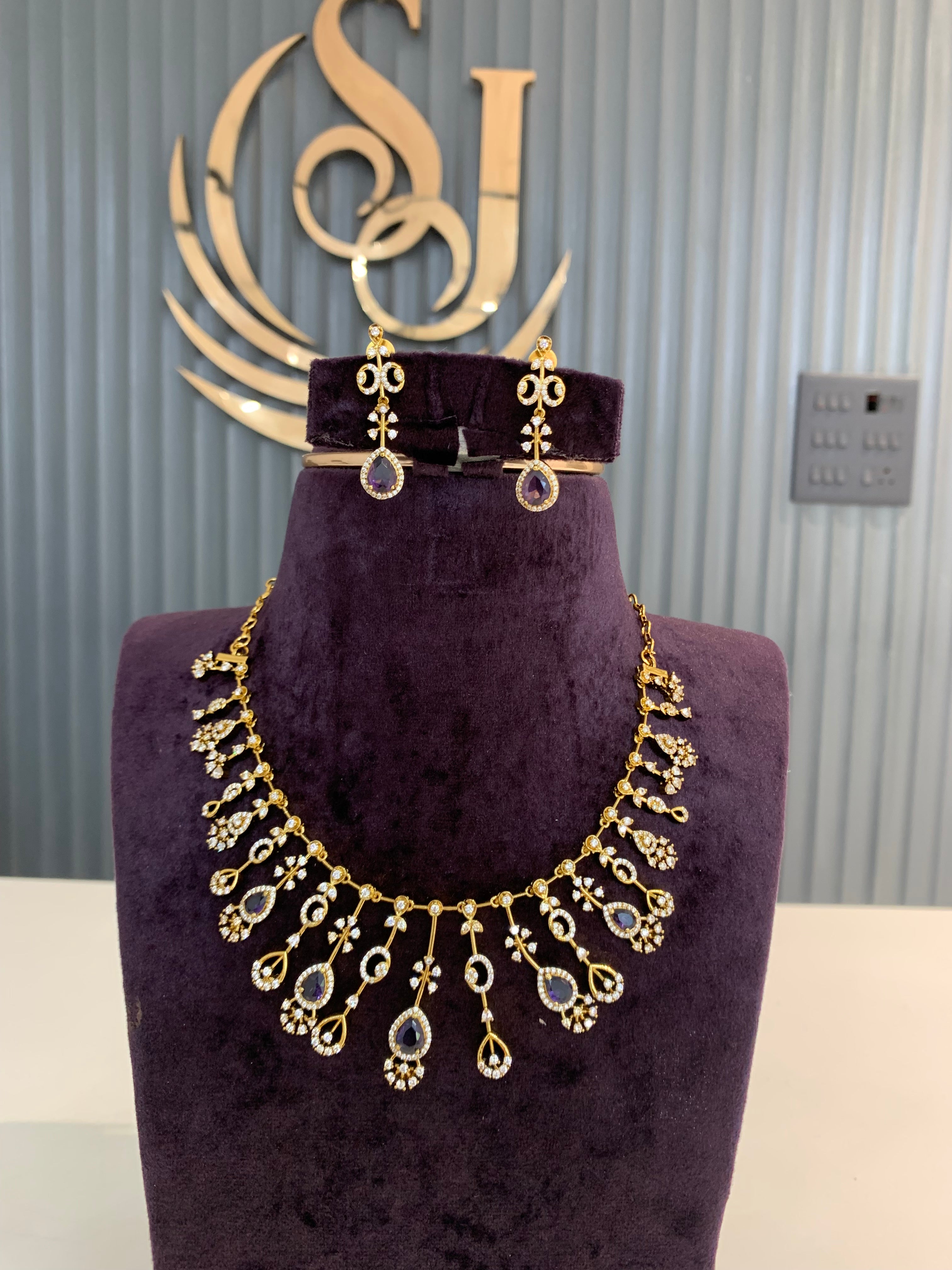 Beautiful violet stone necklace