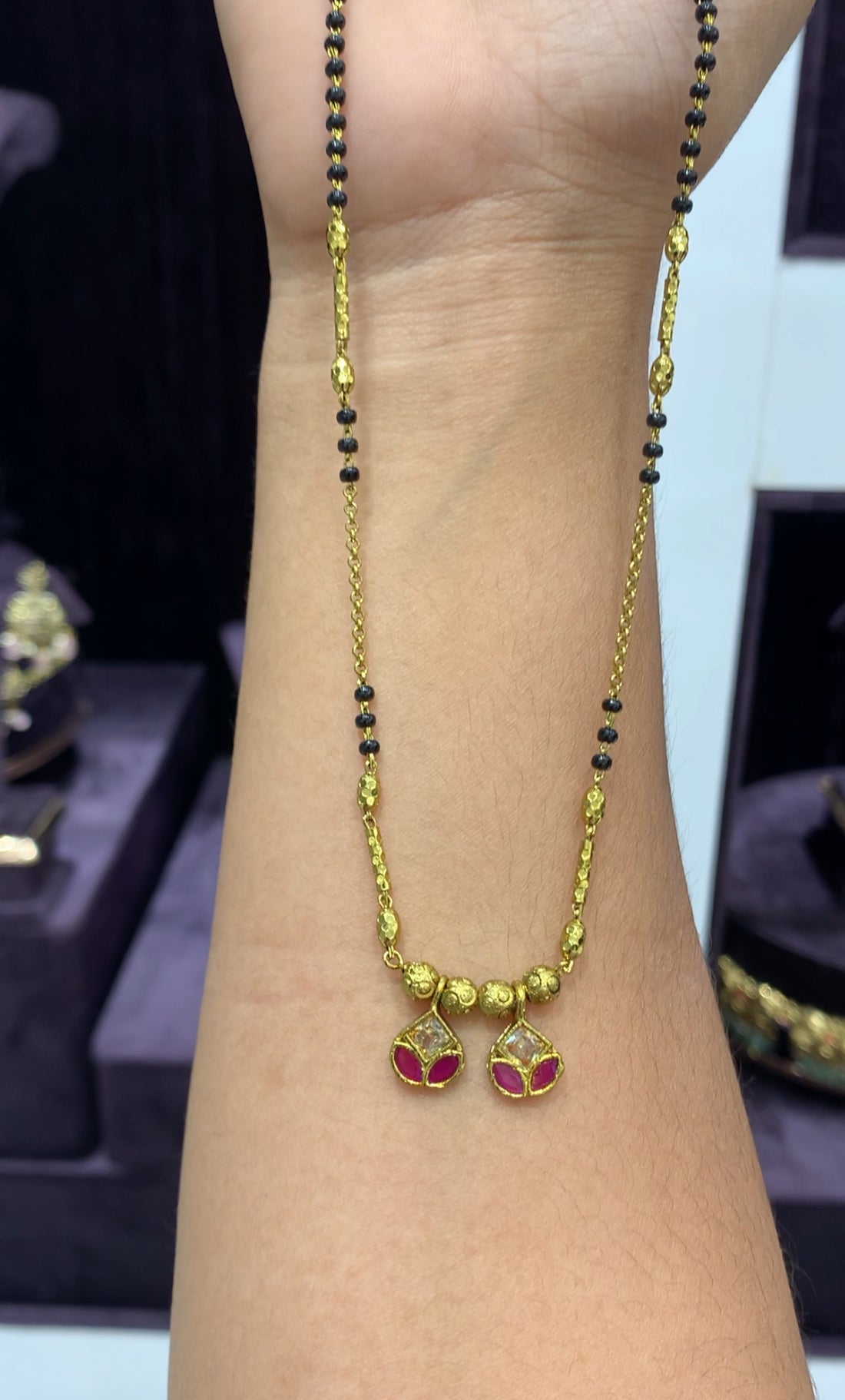 Beautiful customised mangalasuthra style blackbeads