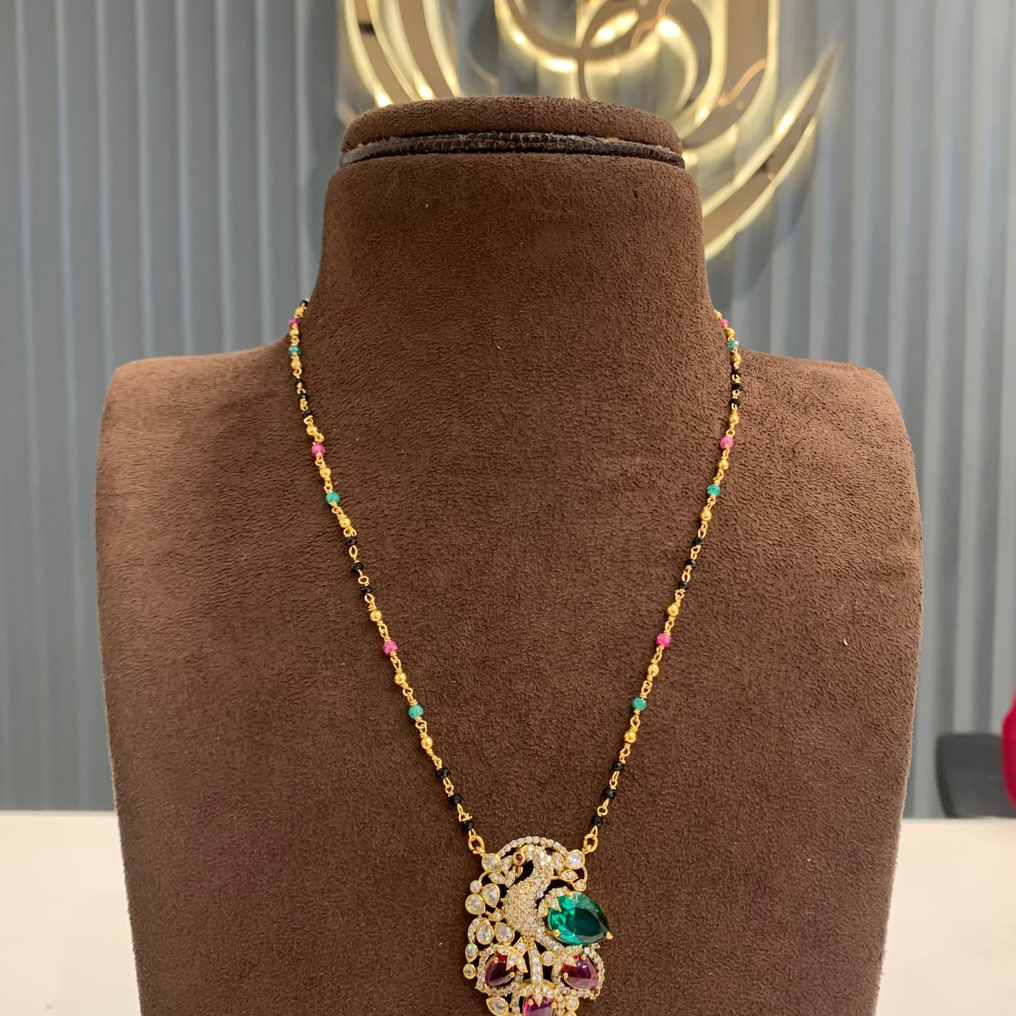 Beautiful Peacock Multistone Boack beads