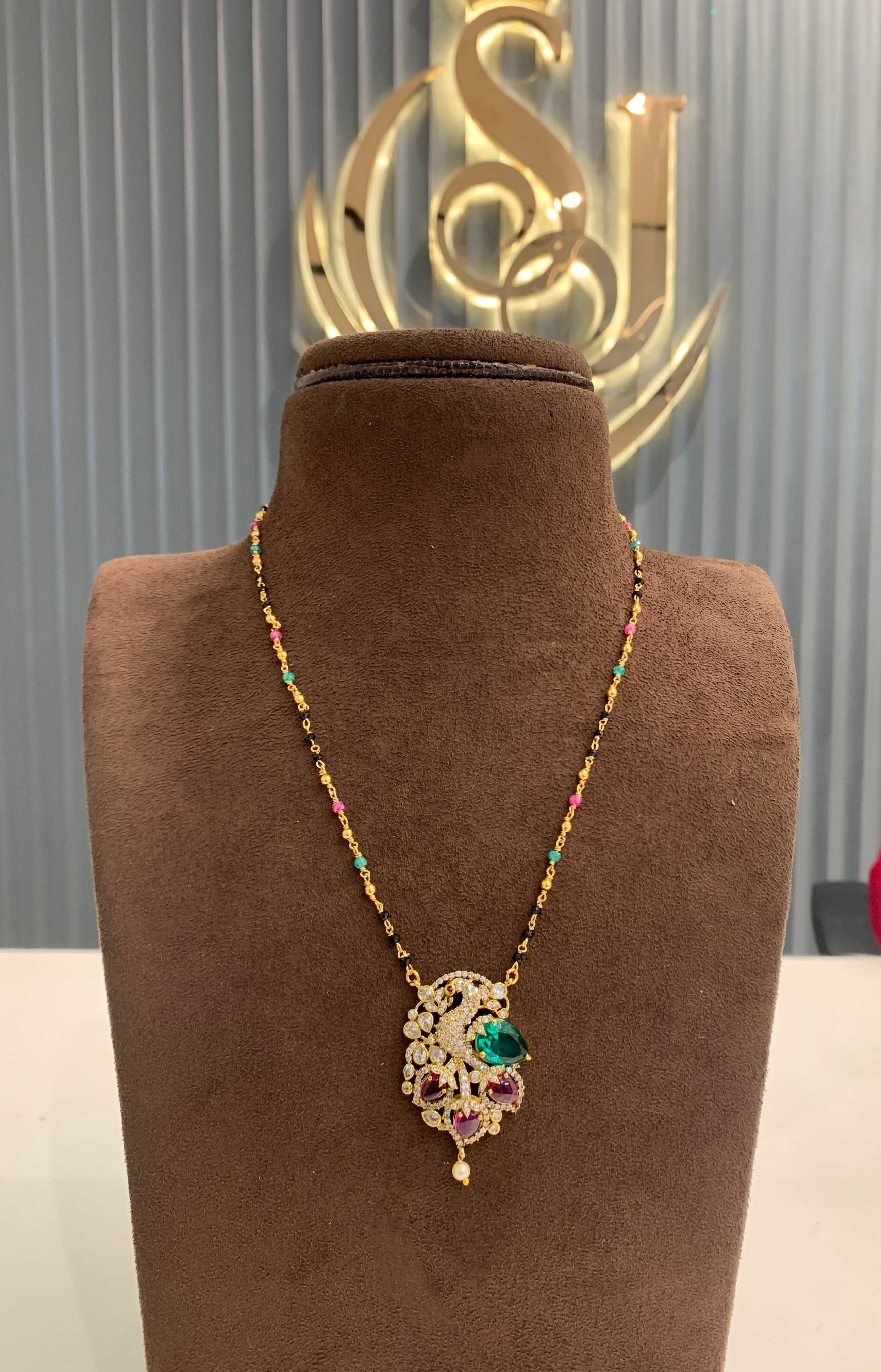 Beautiful Peacock Multistone Boack beads