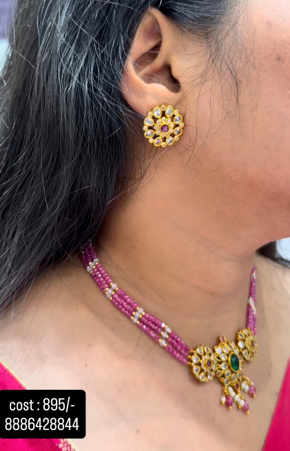 Beautiful customised beads chocker set with earrings