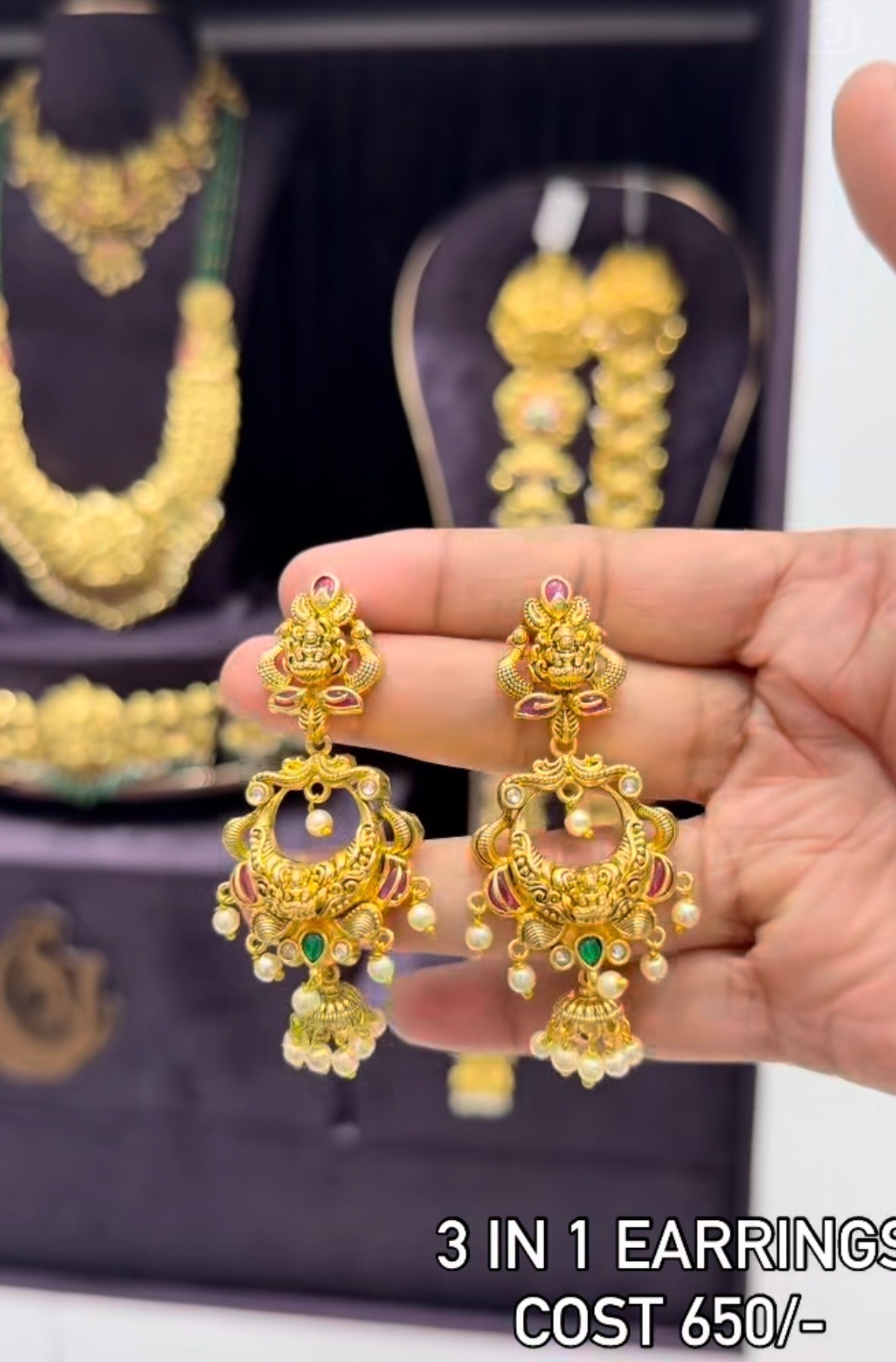 Beautiful customised 3 in 1 earrings