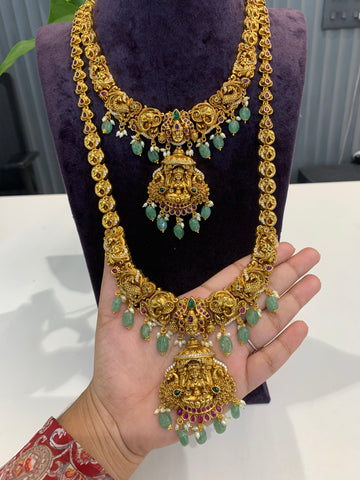 Beautiful nakshi 3D lord balaji combo set with 1 set of earrings