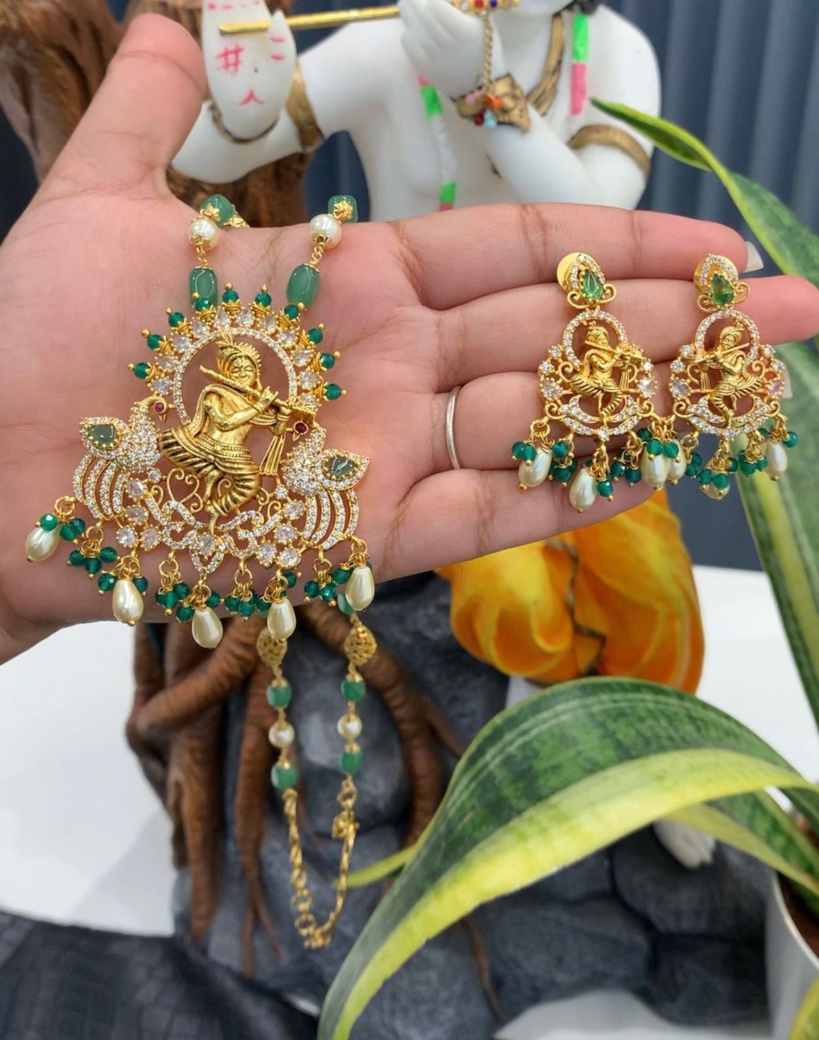 Beautiful Krishna Locket with Stylish Customised Chain
