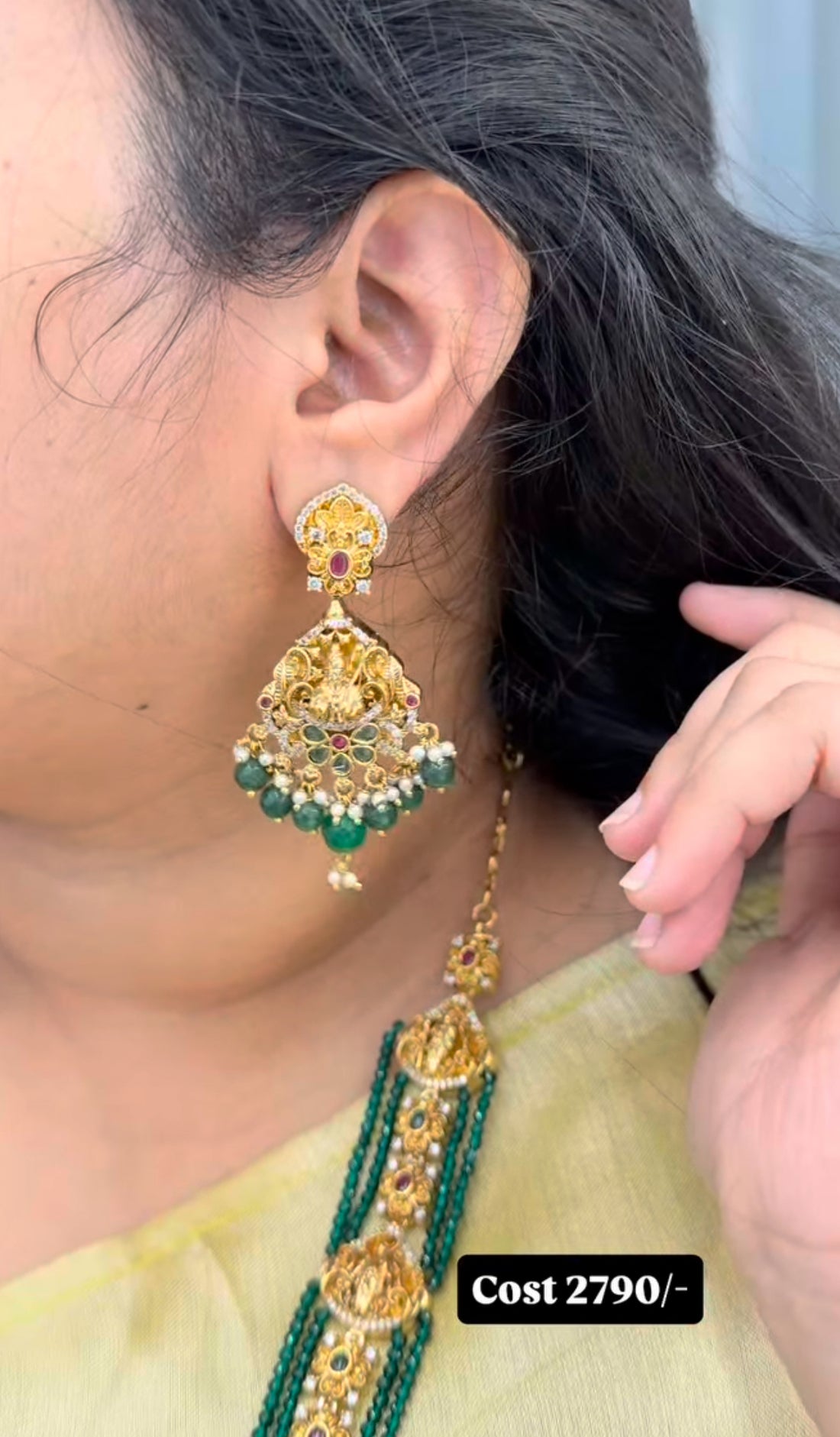 Beautiful long nakshi ramparivar necklace