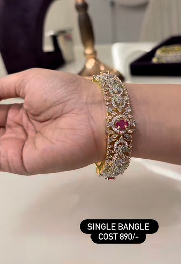 Beautiful Ruby stone GJ Bangle (single)