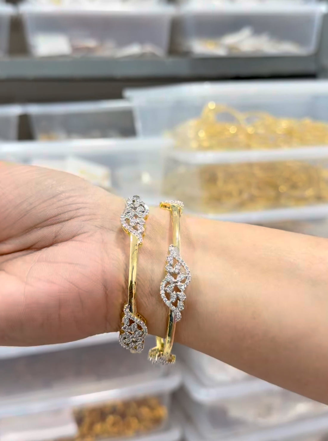 Beautiful diamond replica bangles