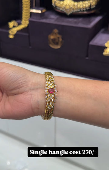 Beautiful red stone bangle (single)