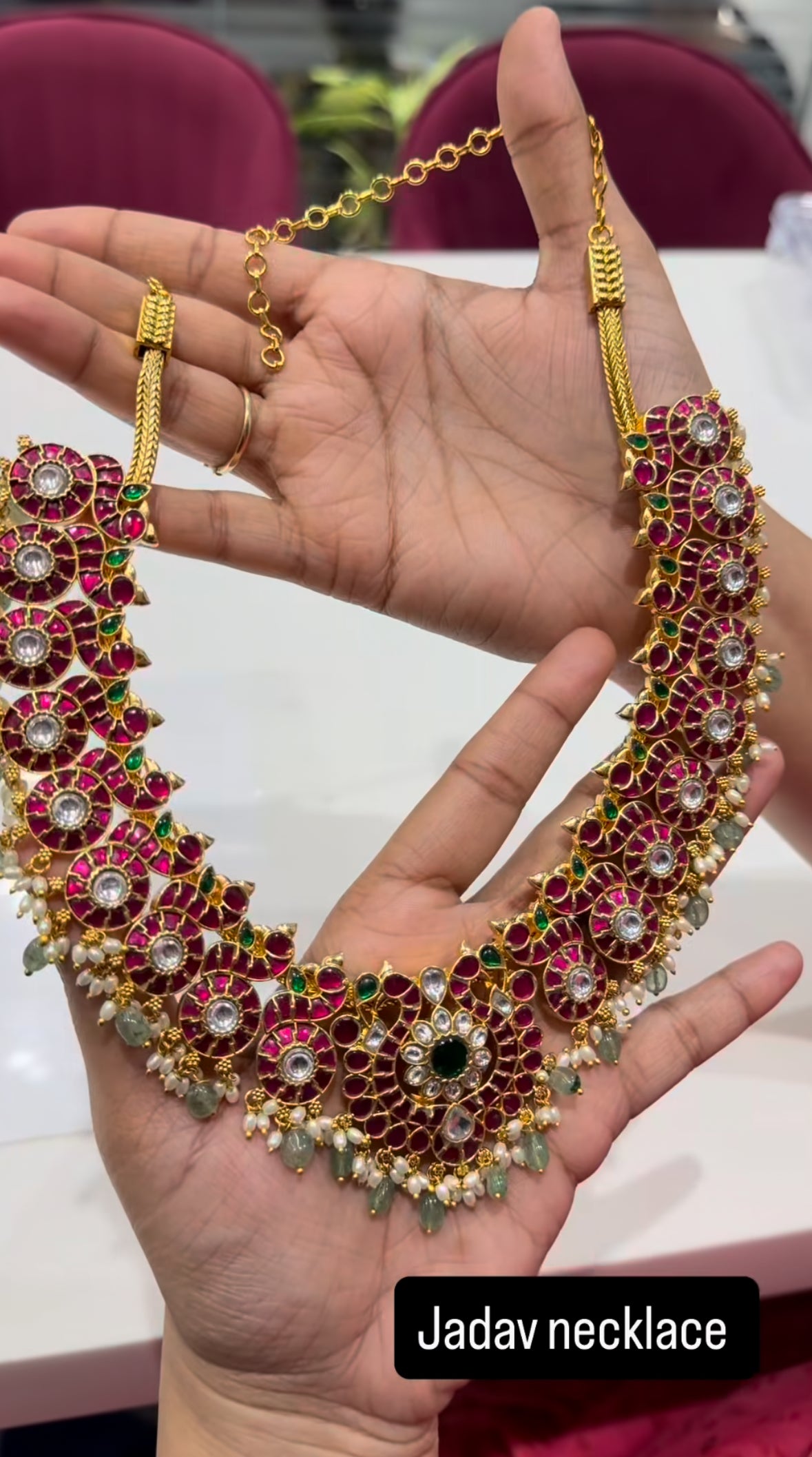 Beautiful premium jadav necklace