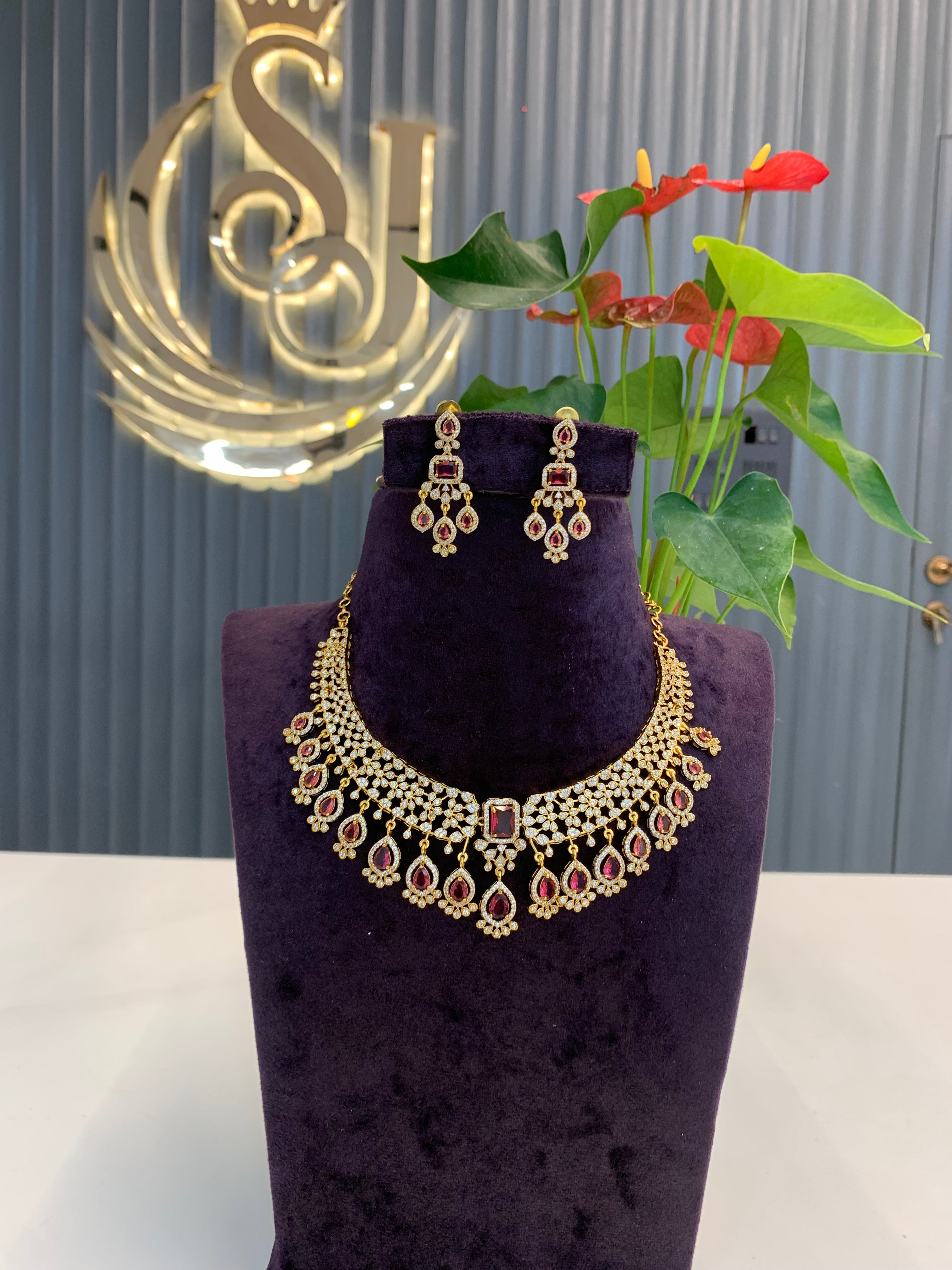 Beautiful red stone necklace