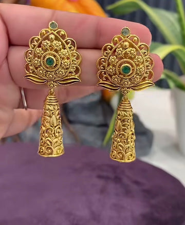 Beautiful Green stone Earrings