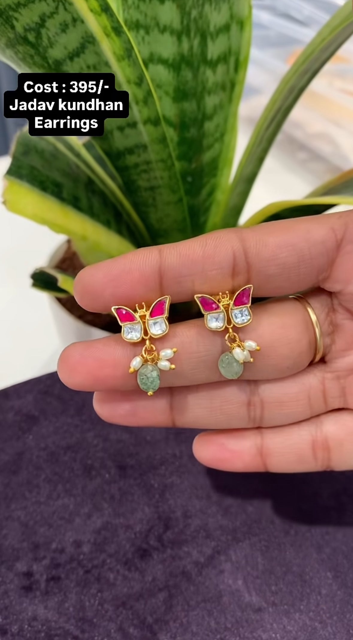 Beautiful jadav butterfly earrings
