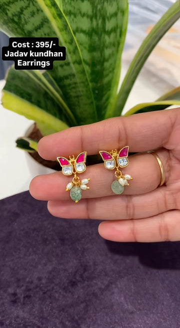 Beautiful jadav butterfly earrings