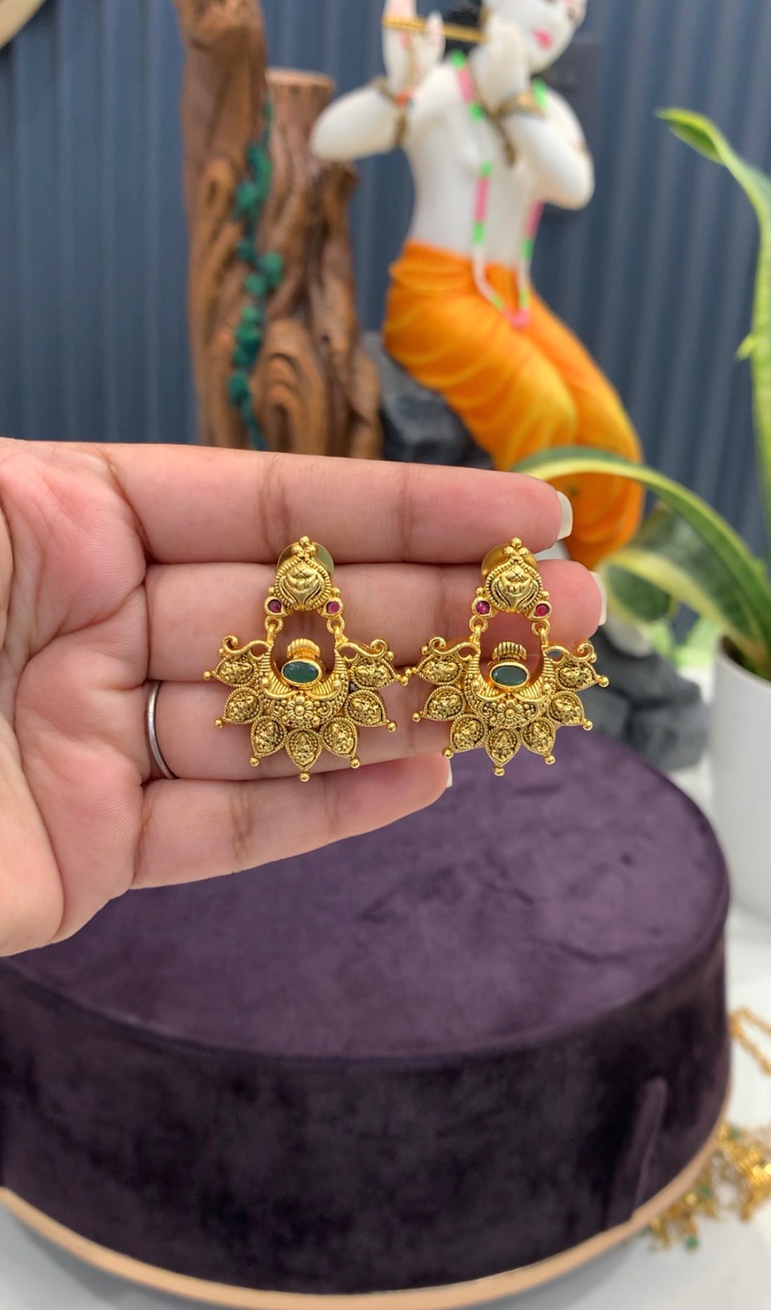 Beautiful gold replica earrings