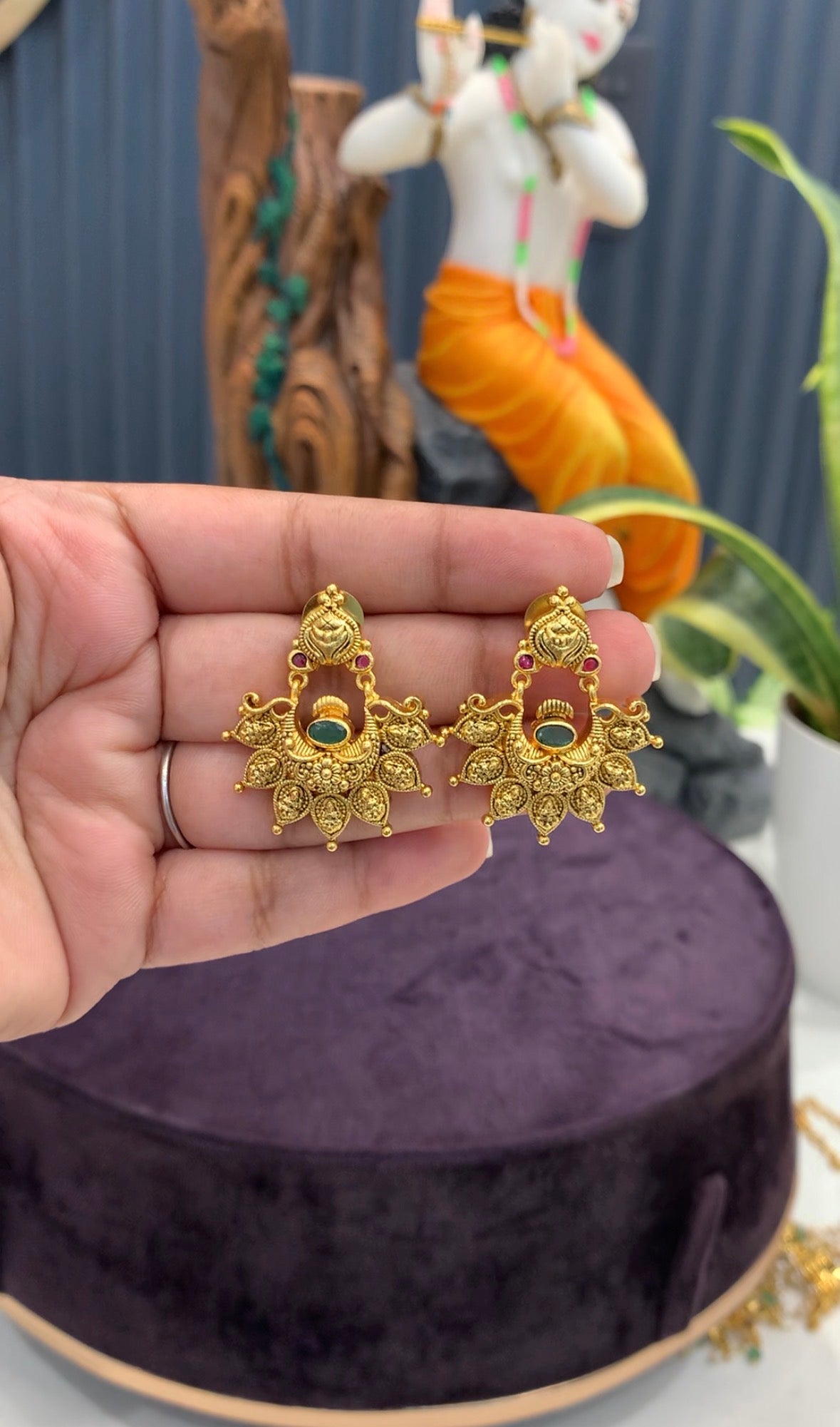 Beautiful gold replica earrings