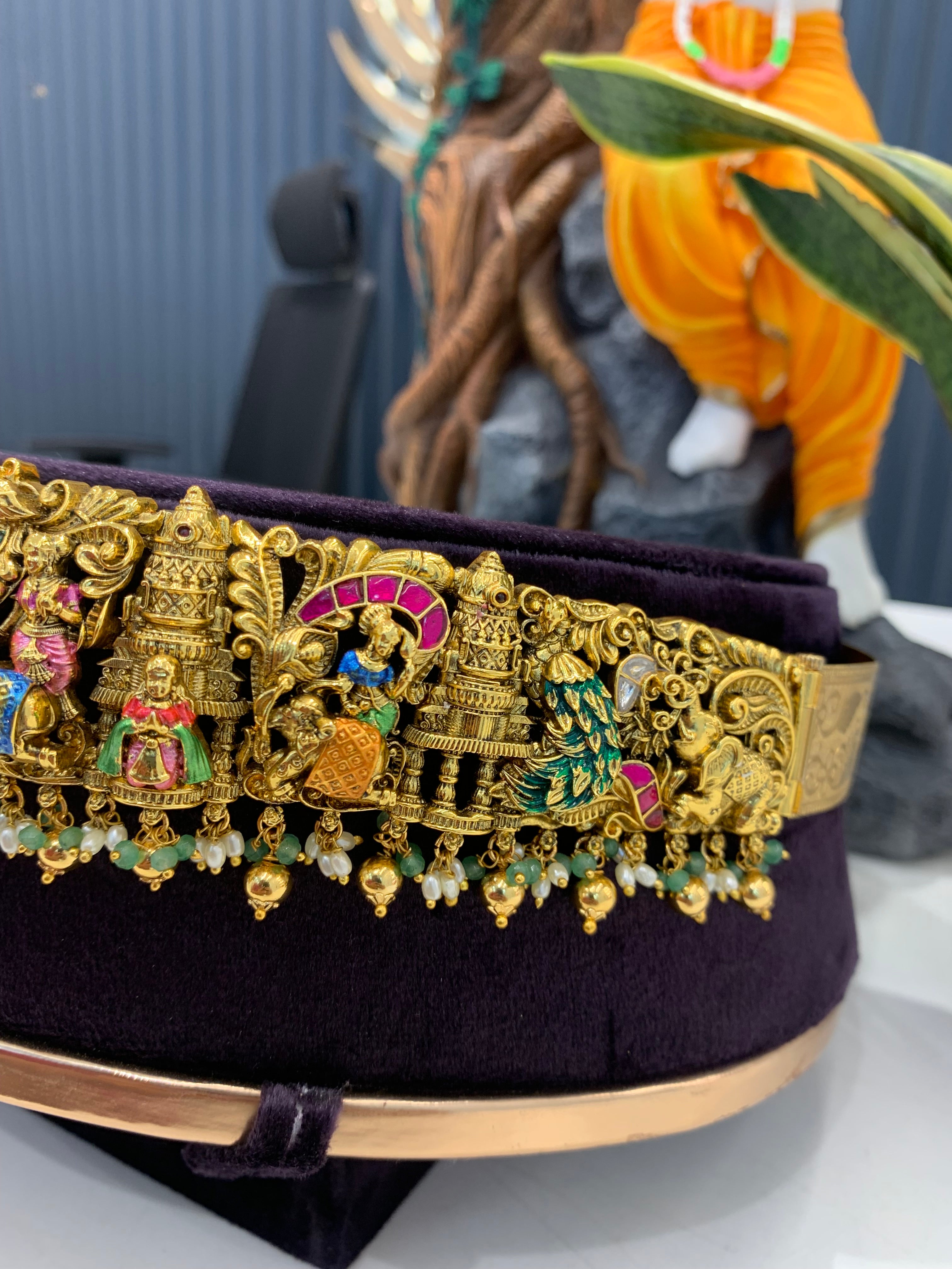 Beautiful meenakari 3D vaddanam