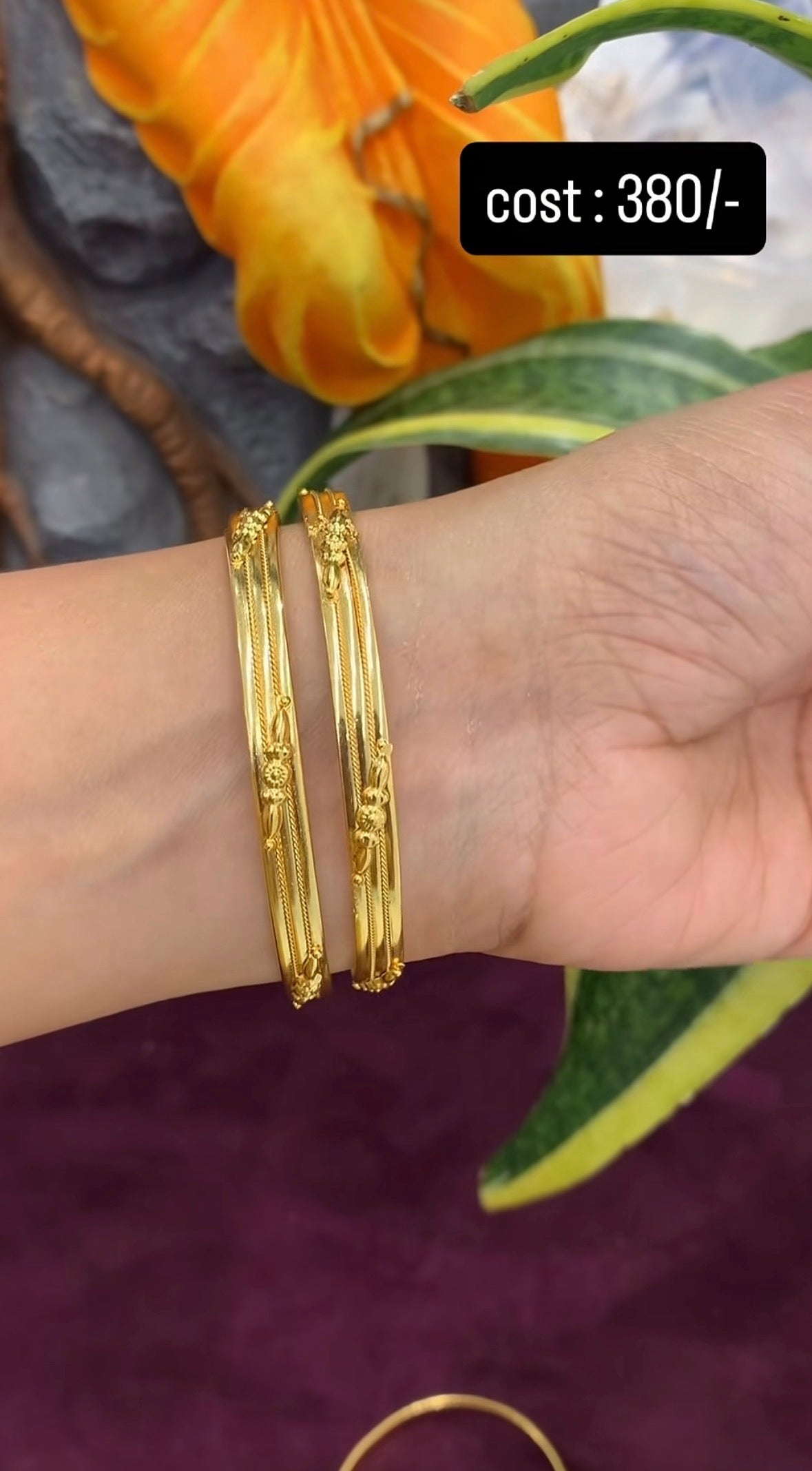 Beautiful gold replica bangles