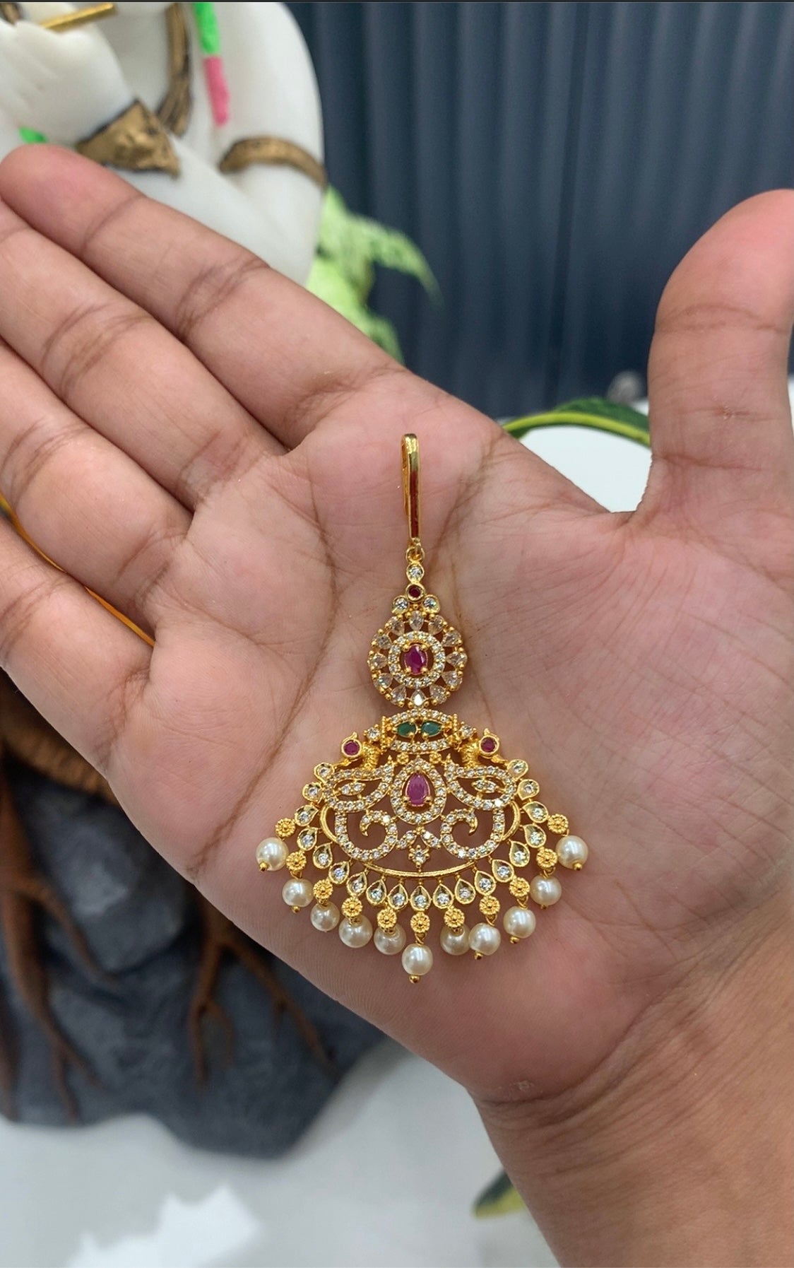 Beautiful Cz stone Gold polish Tikka