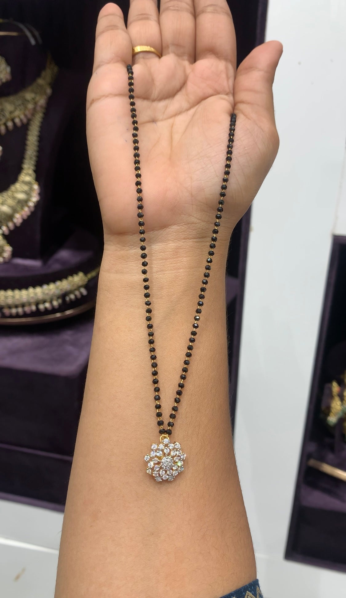 Beautiful cute locket with Black beads
