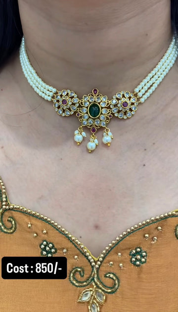 Beautiful pearls chocker set