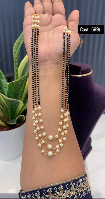 Beautiful customised 3 line pearls set