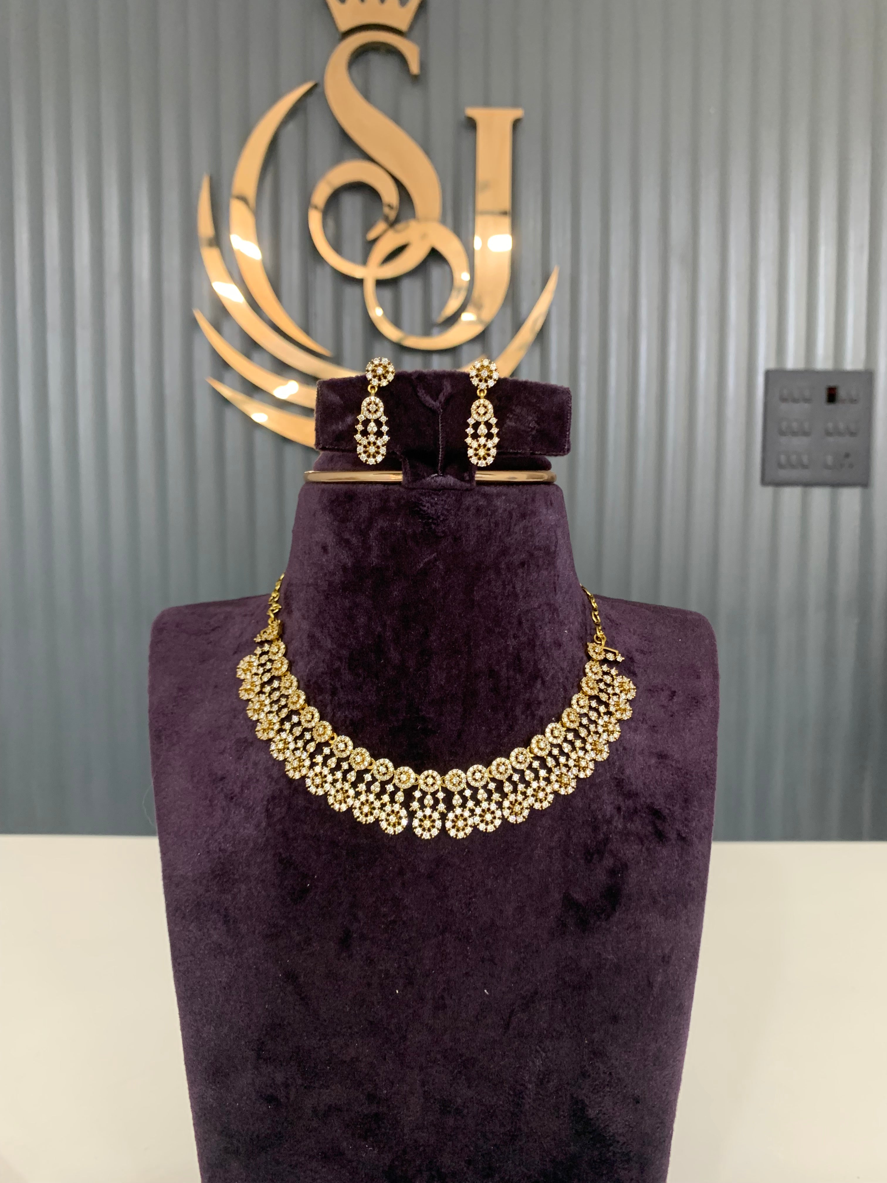 Beautiful white stone necklace