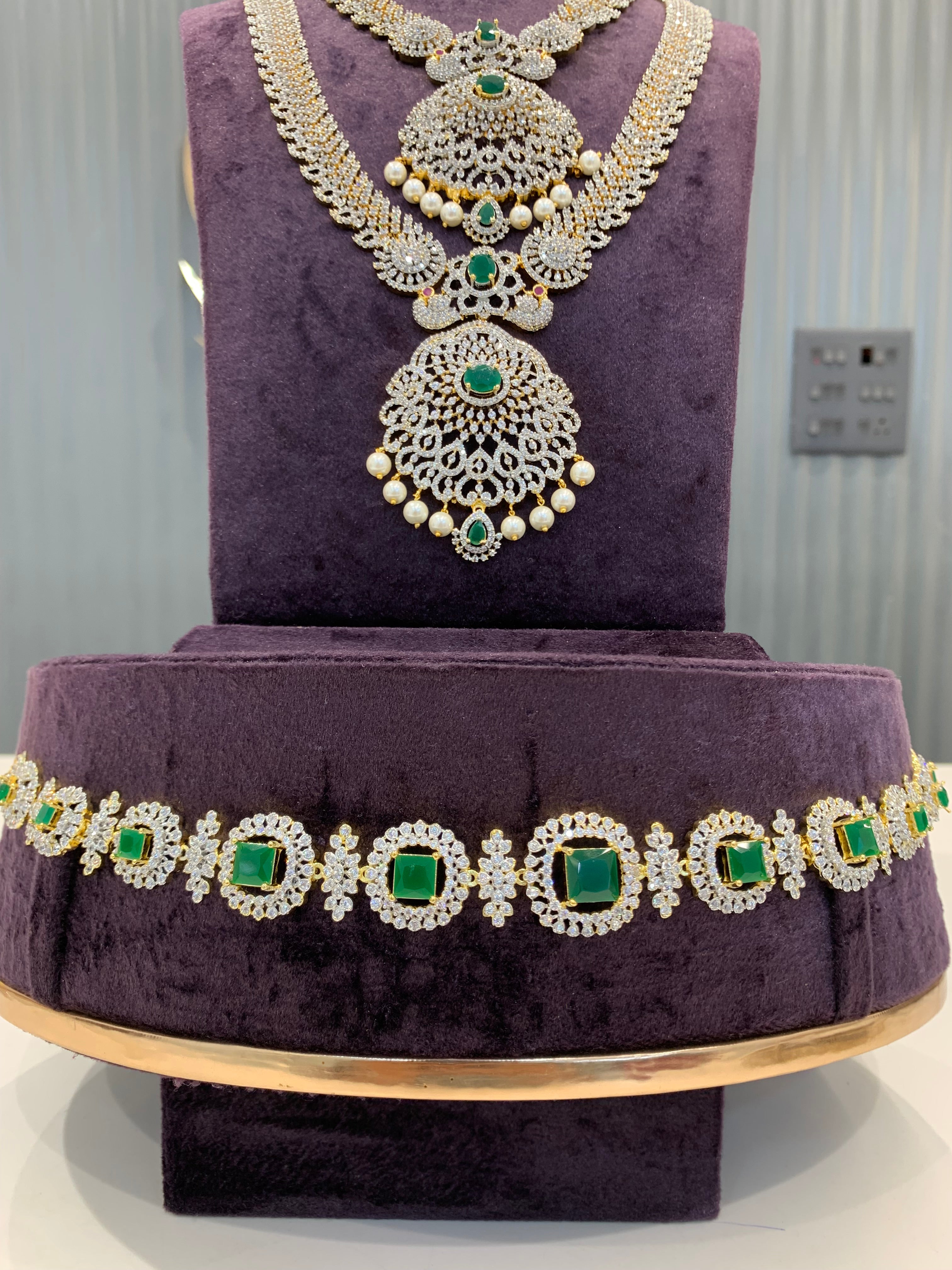 Beautiful GJ combo set for brides with chain vaddanam (for best price ever)