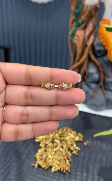 Beautiful Fish Shape studs With screwback