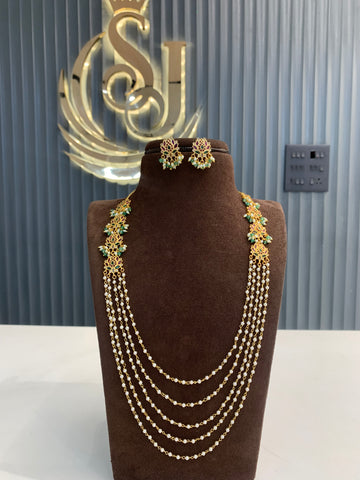 Beautiful pearls set with earrings