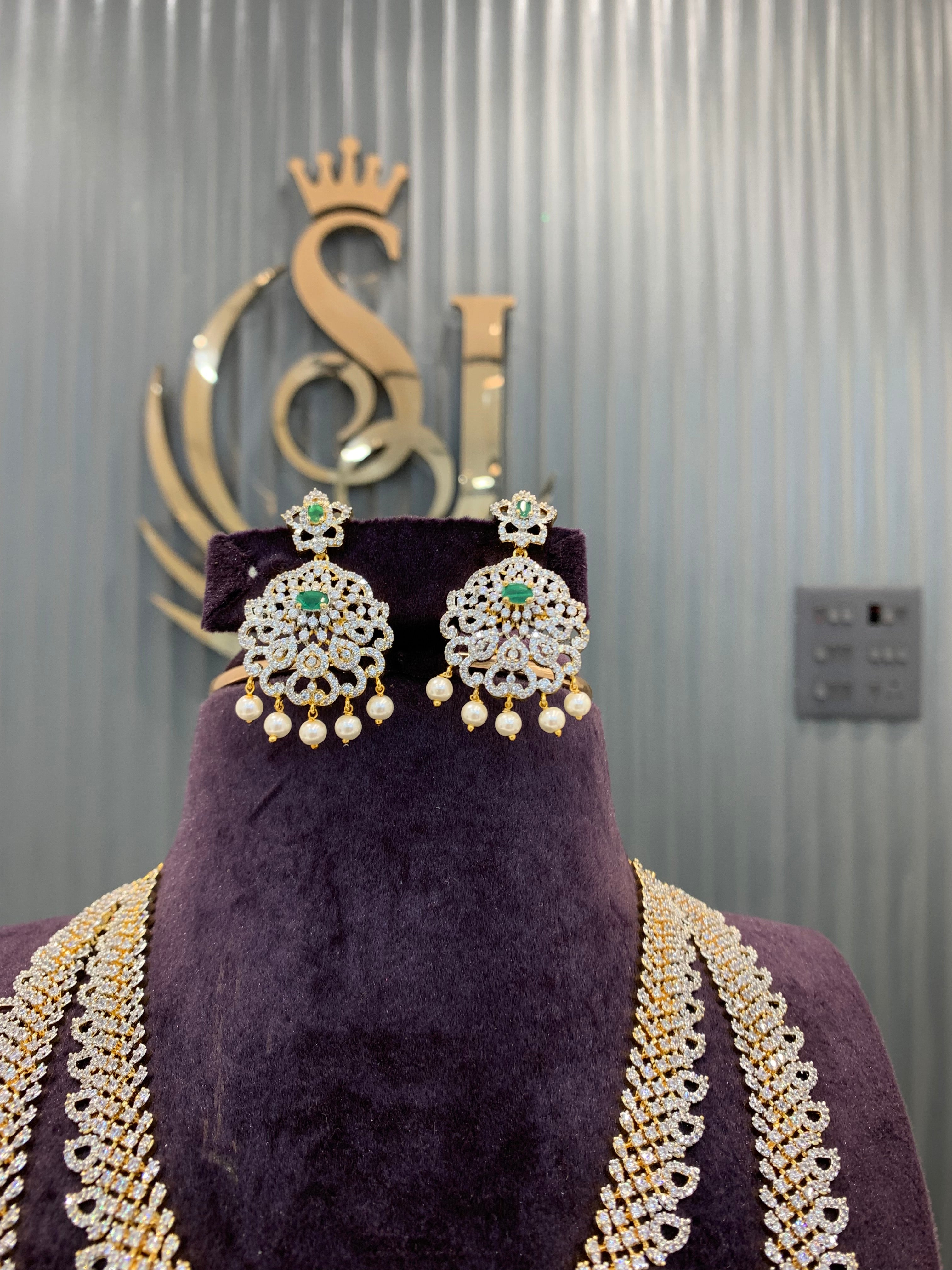 Beautiful GJ combo set for brides with chain vaddanam (for best price ever)