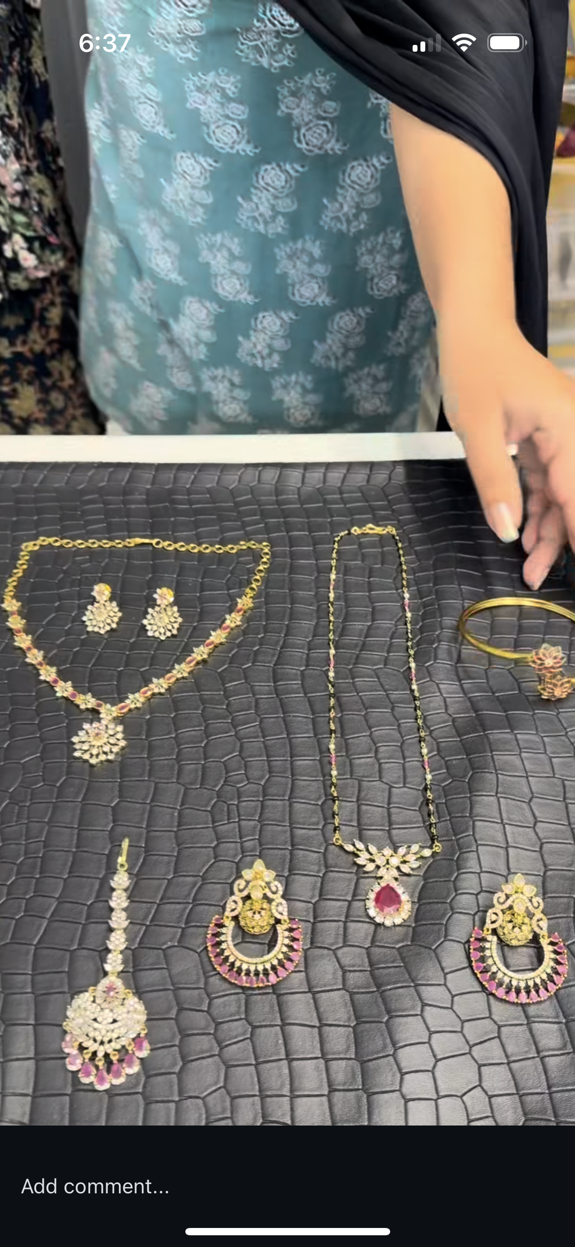 Beautiful pink combo set (offer price mentioned)(simple set +bracelet+tikka+earrings +kada+hairpins+bangles+black beads+simple neckset )