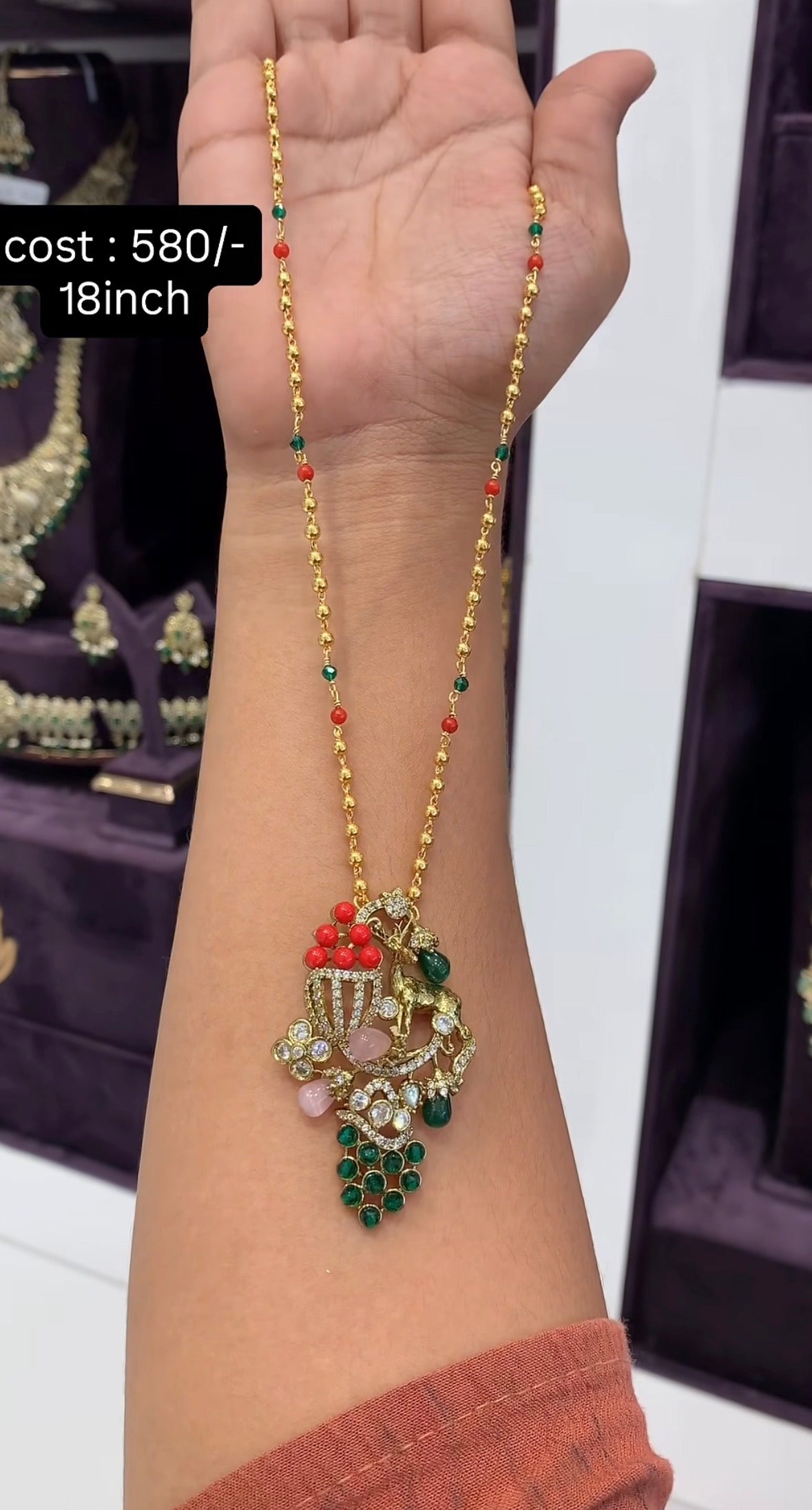 Beautiful customised goldball chain 18inchs