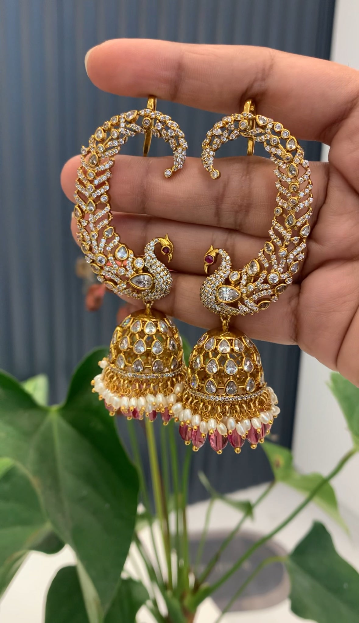 Beautiful peacock ear cuffs