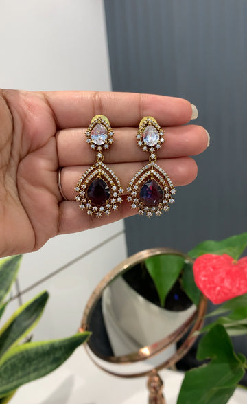 Beautiful trendy lavender stone earrings