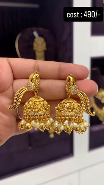 Beautiful traditional nakshi jumkies