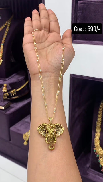 Beautiful ganesh locket with metalic
