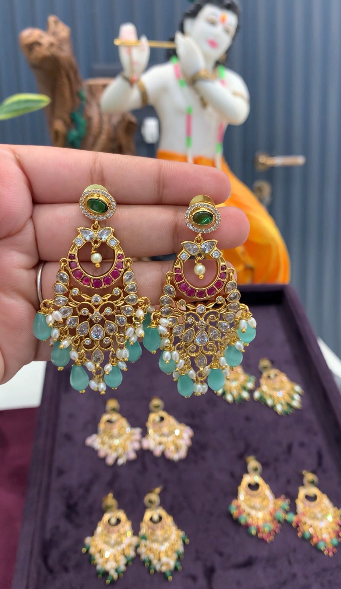 Beautiful customised chandbali earrings