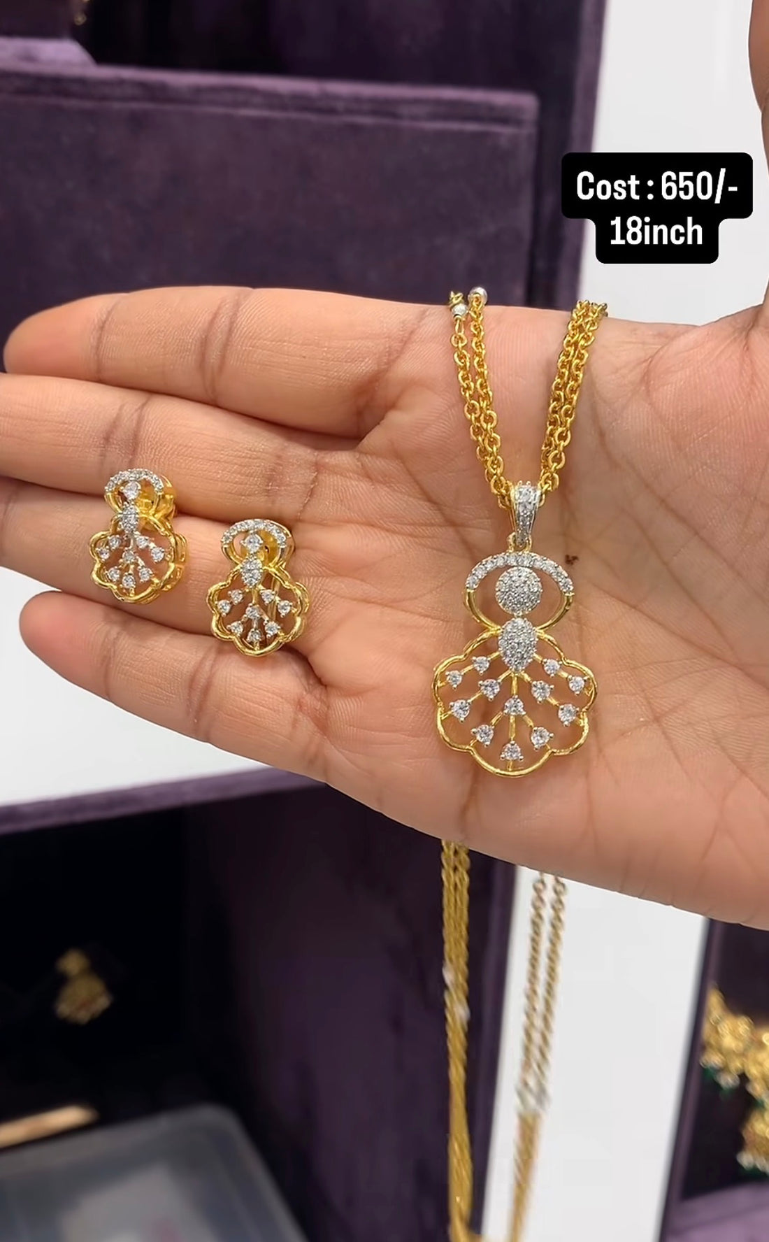 Beautiful customised pendant with customised chandraharam
