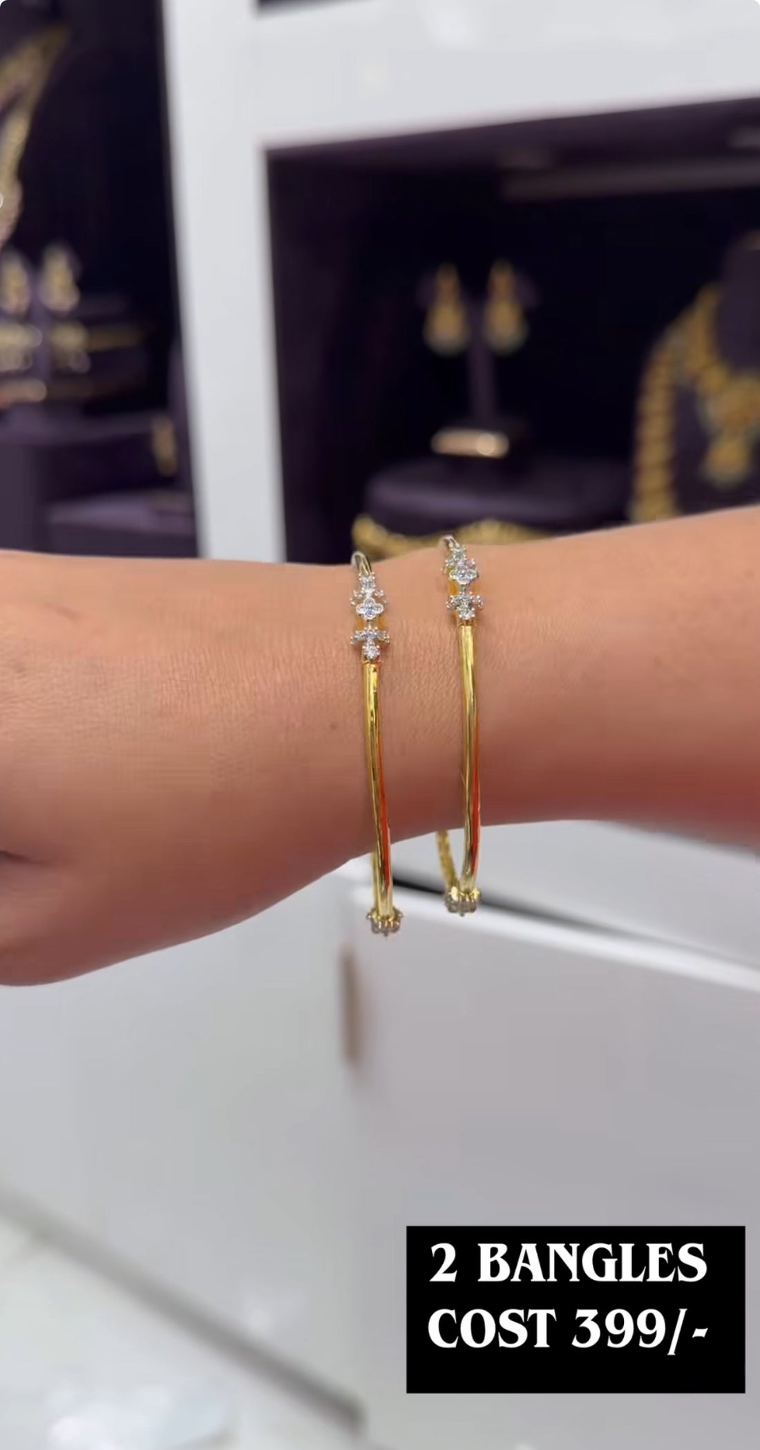 Beautiful diamond replica bangles set of 2