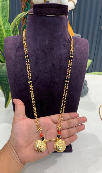 Beautiful customised 2 line chandraharam style thali chain 24inchs