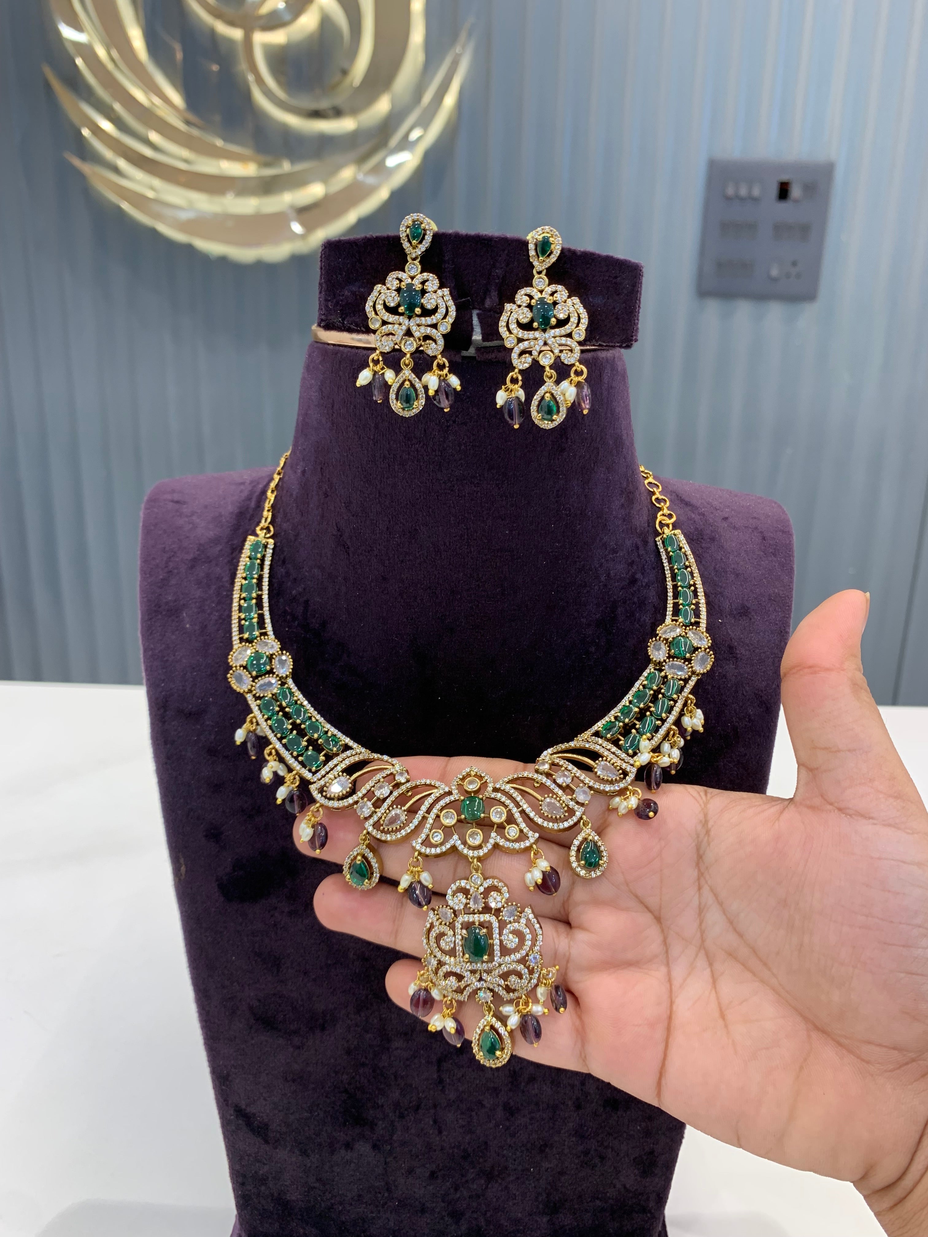 Beautiful green stone necklace