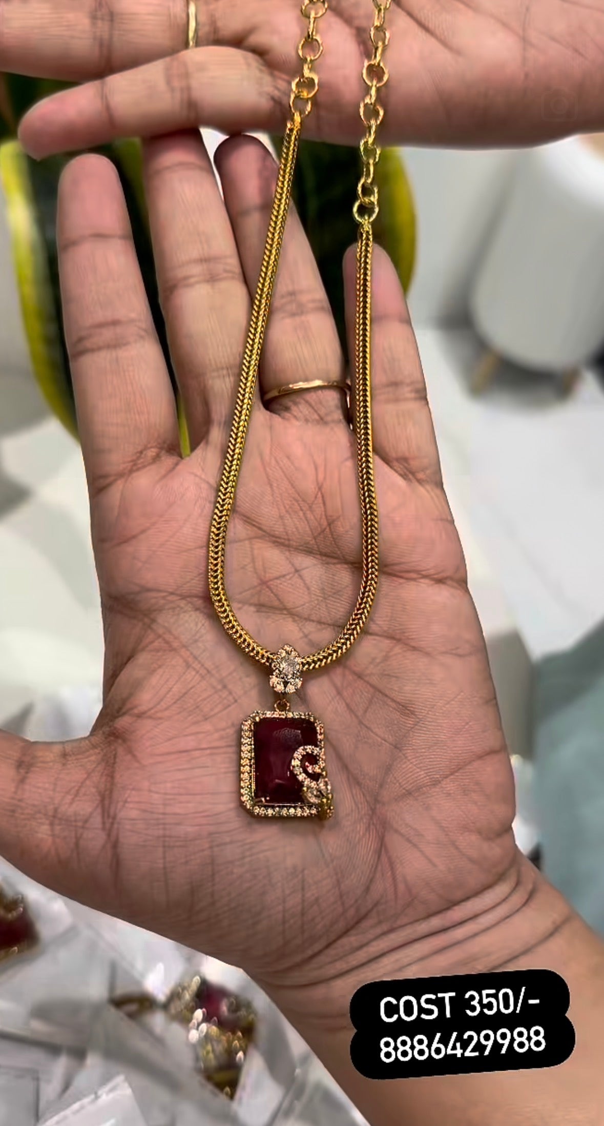 Beautiful Red Stone Pendent Set
