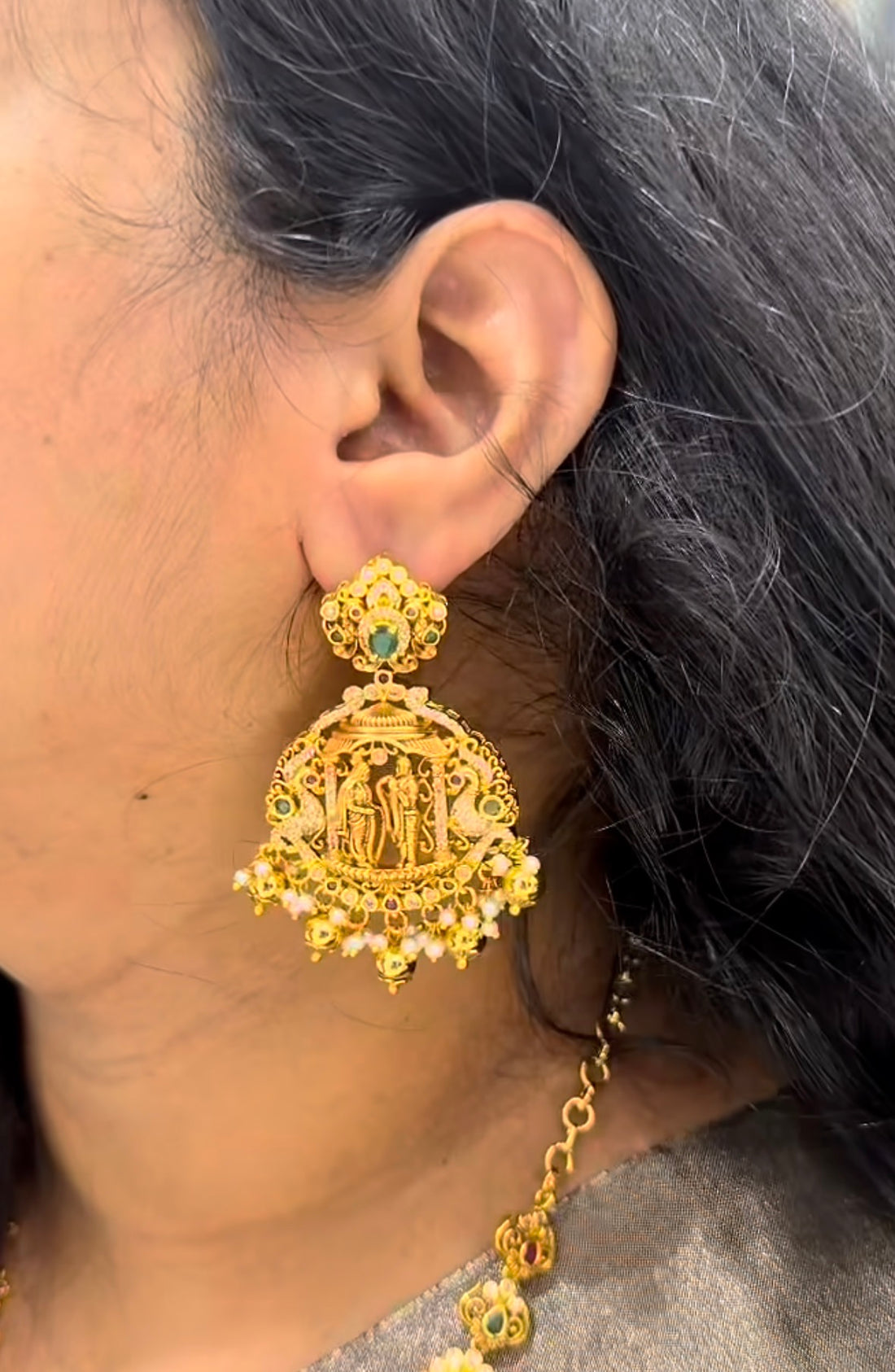 Beautiful customised nakshi ramparivar necklace