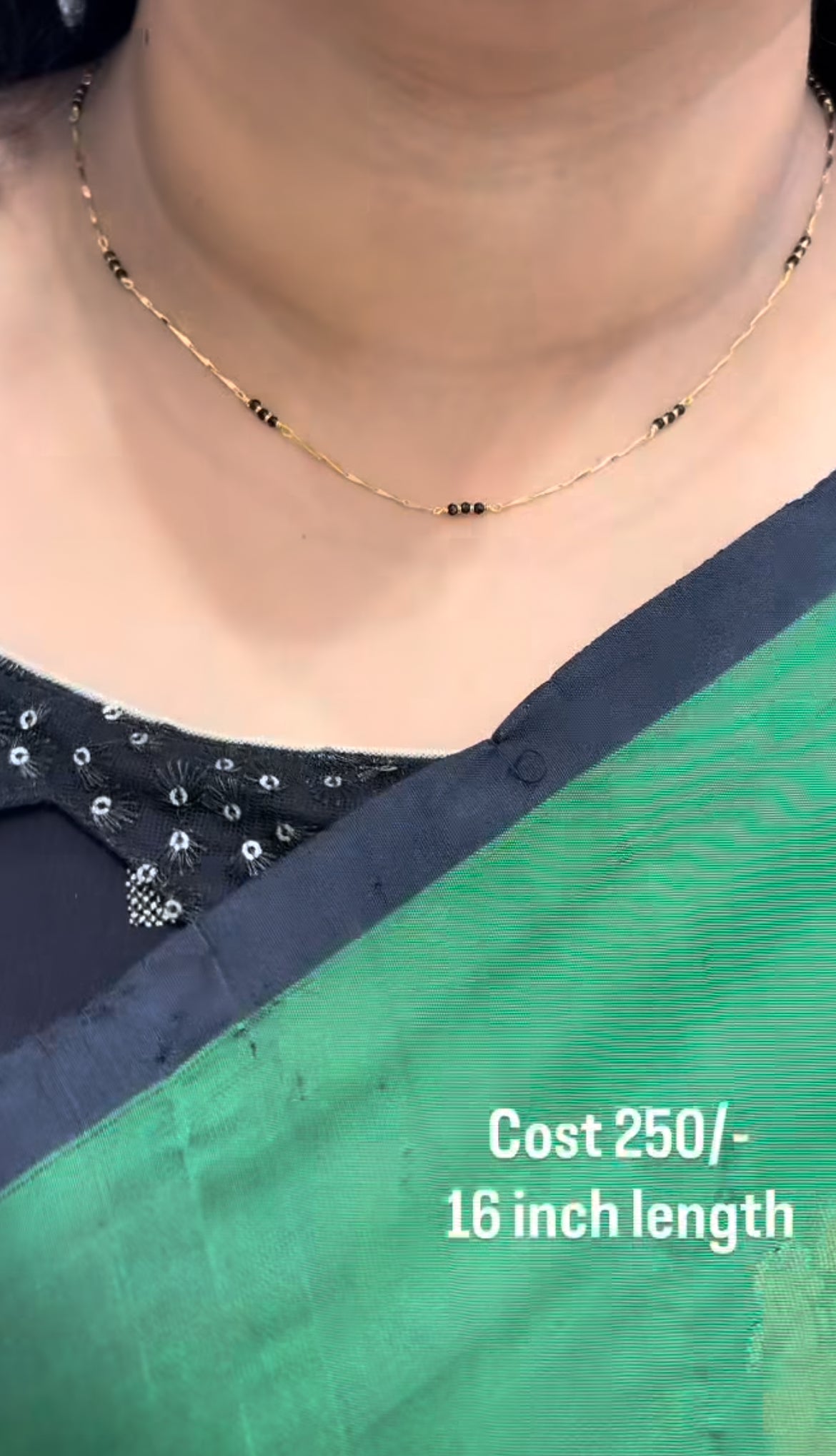 Beautiful gold replica black beads 16inchs